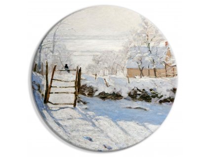 Okrúhlý obraz - Claude Monet’s Magpie - Normandy’s Painted Winter Landscape