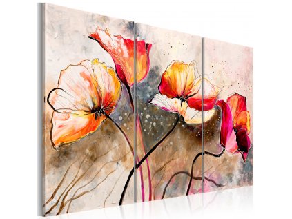 Ručne maľovaný obraz - Poppies lashed by the wind