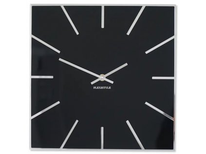 Nástenné čierne akrylové hodiny Exact Flex 30cm