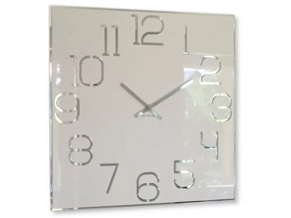Nástenné biele akrylové hodiny DIGIT 50cm
