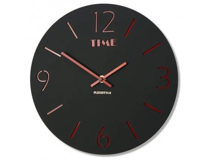 Nástenné čierne akrylové hodiny SLIM - matné 30cm