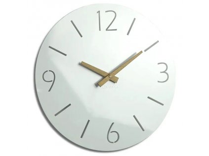 Nástenné biele akrylové hodiny WOOD 30cm