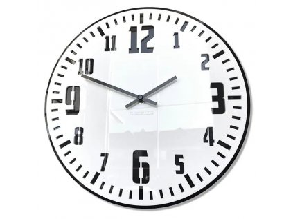 Nástenné čierno-biele akrylové hodiny UNIQUE 30cm