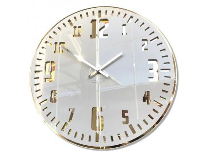 Nástenné zlaté akrylové hodiny UNIQUE 30cm