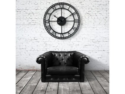 Kovové hodiny RETRO čierne 80cm