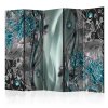 Paraván - Floral Curtain (Turquoise) II [Room Dividers]