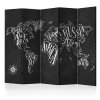 Paraván - Retro Continents (Black) II [Room Dividers]