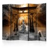 Paraván - Buddha Smile (Orange) II [Room Dividers]