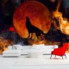 Fototapeta - Wolf on Fire
