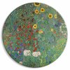 Okrúhlý obraz - Country Garden With Sunflowers, Gustav Klimt - Multi-Colored Flowers