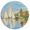 Okrúhlý obraz - Regatta in Argenteuil, Claude Monet - The Landscape of Sailboats on the River