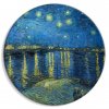 Okrúhlý obraz - Vincent Van Gogh - Starry Night Over the Rhone - A Boat Against the Background of the Blue Sky