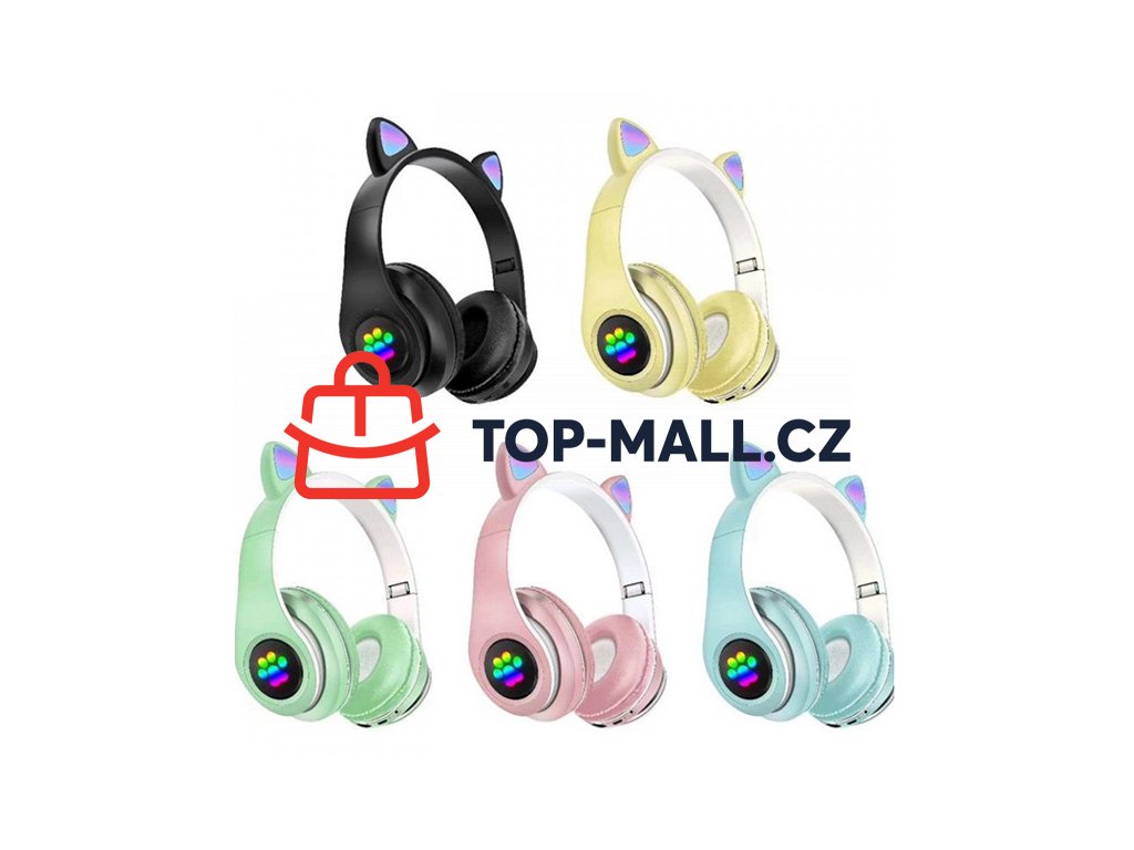 Bezdrátová sluchátka Cat Ear s tlapkou pastelové - Top-Mall.cz - top ceny a  slevy