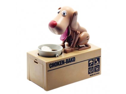 Pokladnička na mince - hladový pes hnědý