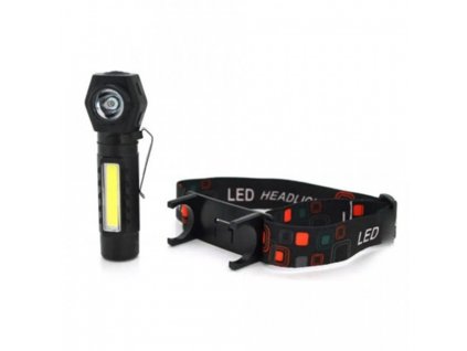 LED čelovka 2v1 s USB dobíjením