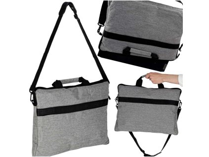 Torba na laptopa 15 6 cali etui pokrowiec z paskiem teczka damska meska mocna szara 174713