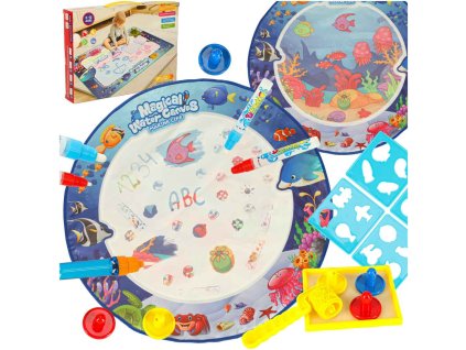 Mata wodna do malowania rysowania woda mazaki pieczatki szablony walek okragla 80cm wodny swiat 173970