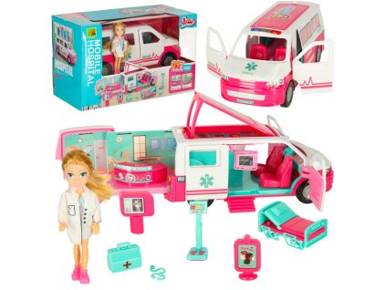 Karetka pogotowia ambulans mobilny szpital lalka akcesoria 173289