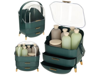 Szkatulka organizer na kosmetyki szafka zielona 172173