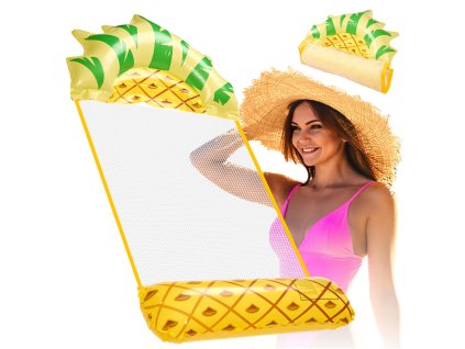 Materac dmuchany plazowy hamak wodny lezak fotel krzeslo do plywania basenu ananas 171820