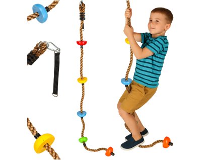 Lina do wspinaczki hustawka sznur wspinaczkowy z wezlami platformami 200cm 172668