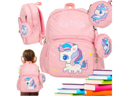 Plecak dla przedszkolaka szkolny dzieciecy jednorozec 30x14x23cm 171612