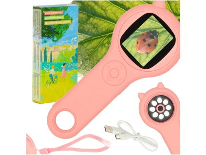 Mikroskop optyczny lupa cyfrowa 500x 2Mpx rozowy 171898