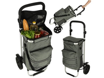 Wozek torba na zakupy na kolkach ze stelazem 100cm szary 172641