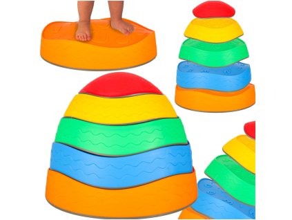 Sciezka sensoryczna kamienie rzeczne do treningu rownowagi podloga to lawa gra 5szt 171927