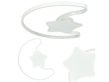 Lampa LED sufitowa plafon do pokoju dzieciecego sciemniana LUMELA pilot ksiezyc biala 171436