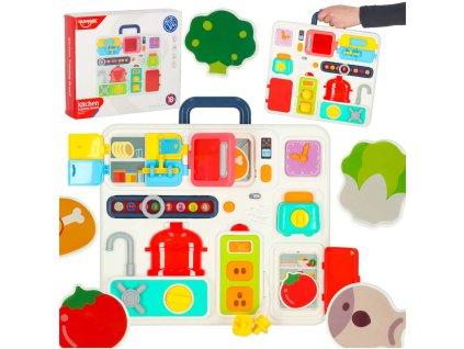 Tablica manipulacyjna sensoryczna montessori kuchnia zegar swiatlo dzwiek 171297