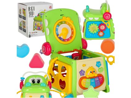 Kostka edukacyjna sorter z pianinkiem krokodyl 4w1 168283