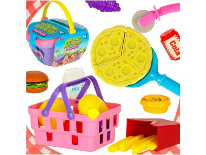 Kosz piknikowy koszyk fast food pizza burger jedzenie prowiant przekaski na piknik 169066