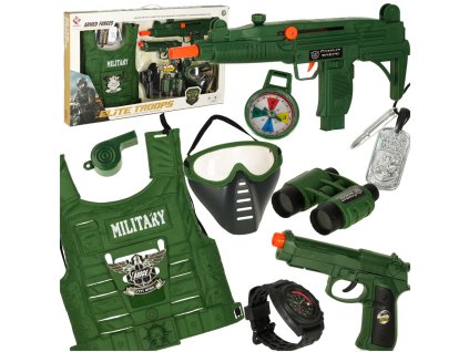 Zestaw wojskowy stroj kamizelka karabin lornetka 170978
