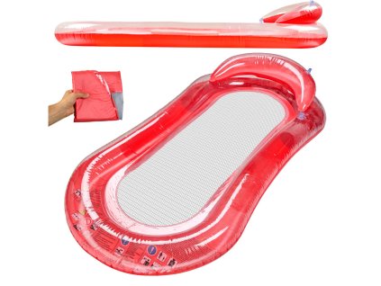 Materac dmuchany do plywania basenu wodny z siatka czerwony BESTWAY 43103 173437