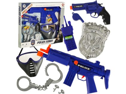 Zestaw policyjny malego policjanta pistolet karabin maska kajdanki akcesoria policyjne 170977