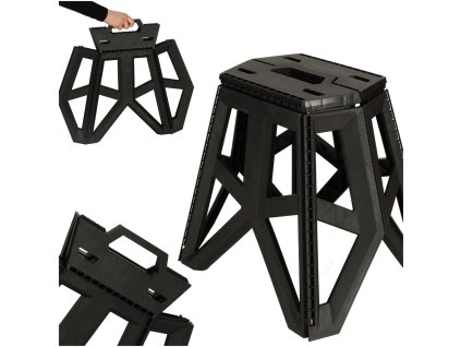 Taboret Skladany Krzeselko Turystyczne Czarne Kempingowe Przenosne 39 5cm czarne 164490