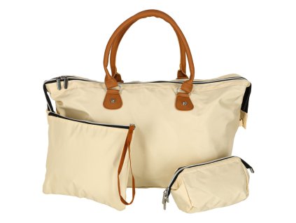 Torba damska wielofunkcyjna podrozna do wozka dla mamy zestaw bezowa 162970