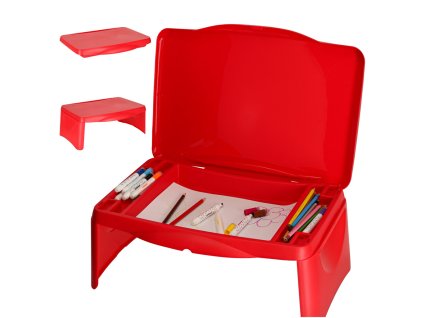 Stolik samochodowy dla dzieci ze schowkiem czerwony 161254