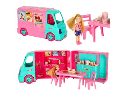 Samochod dla lalek kamper food truck zestaw 21 el 159963