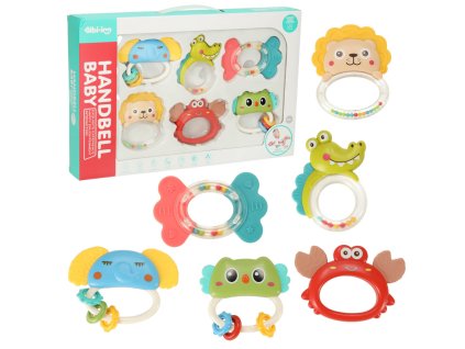 Zabawka sensoryczna gryzak dla niemowlat 6 el Bibi inn 159047