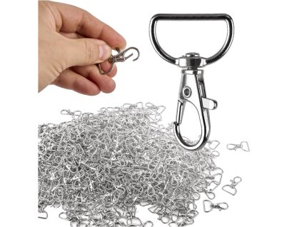 Karabinczyk metalowy rybka 500 szt 153114