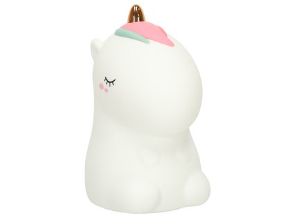 Lampka nocna dla dzieci silikonowa na baterie biala RGB jednorozec 155686