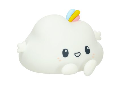 Lampka nocna dla dzieci silikonowa na baterie biala RGB chmurka 155696