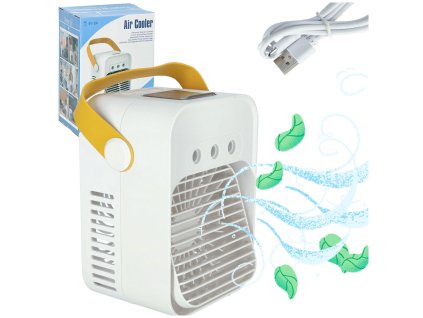 Klimatyzator klimator przenosny wentylator biurkowy nawilzacz 3w1 USB bialy 173409