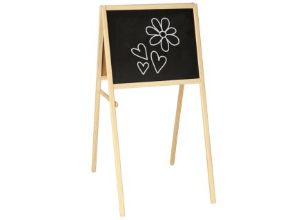 Tablica kredowa suchoscieralna magnetyczna dwustronna literki kreda gabka marker 84 x 43 x 50 cm 150574