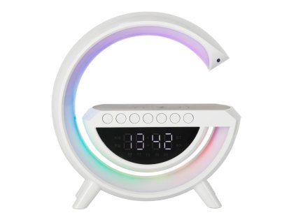 Lampka LED RGB ladowarka indukcyjna radio budzik zegar 154222