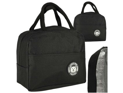 Torba termiczna na lunch jedzenie sniadaniowa izolacyjna lunch czarna 147158