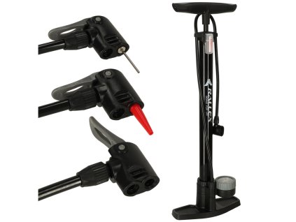 Pompka rowerowa RALLEX podlogowa nozna z manometrem 11bar 167256