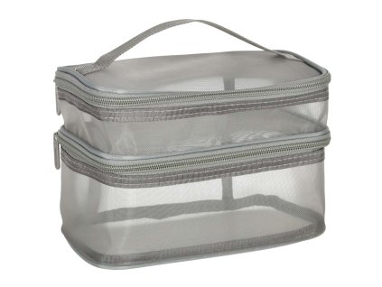 Kosmetyczka podrozna organizer skladany pietrowy do przechowywania kosmetykow akcesoriow szary 147031